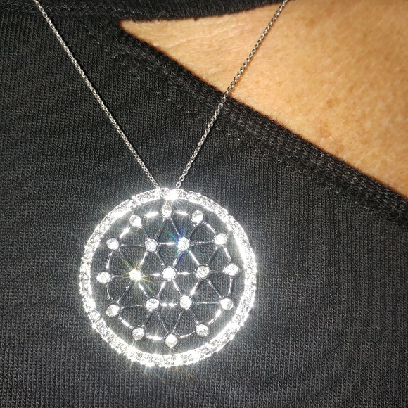 GENUINE TOPAZ CIRCULAR NECKLACE - Picture 1 of 5